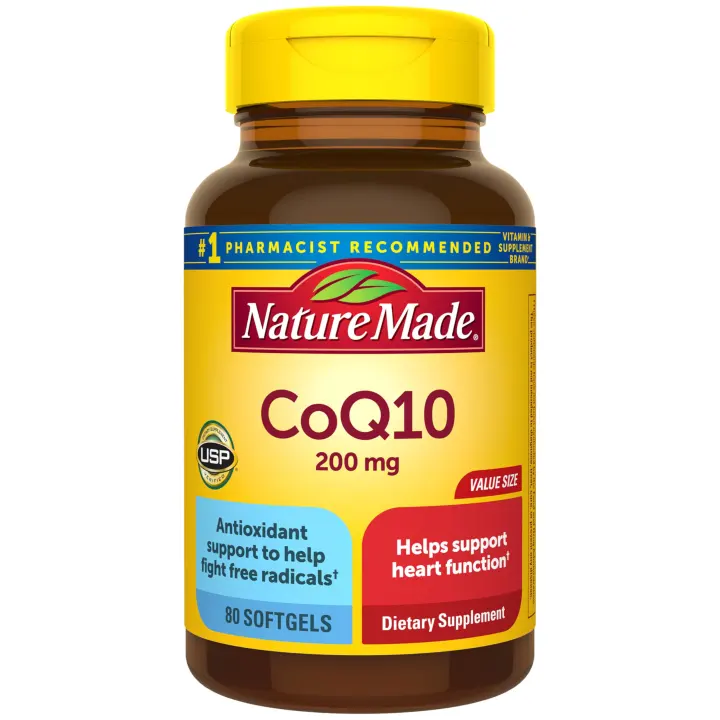 Nature Made CoQ10 200 mg Softgels — Heart Support Supplement (80 Count)