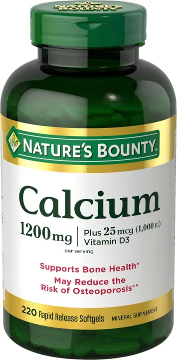 Nature's Bounty Calcium 1200 mg + Vitamin D3 — 220 Softgels