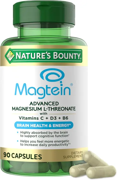 Nature's Bounty Magnesium L-Threonate 2000 mg Magtein Capsules (90)