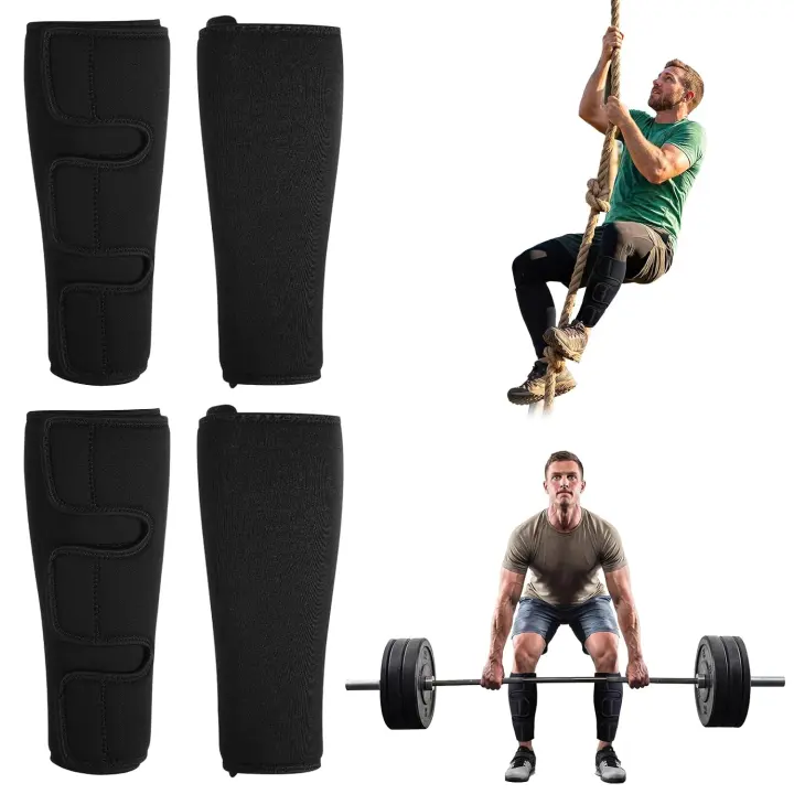 Neoprene Deadlift Shin Guards — 2 Pairs Weightlifting Protection