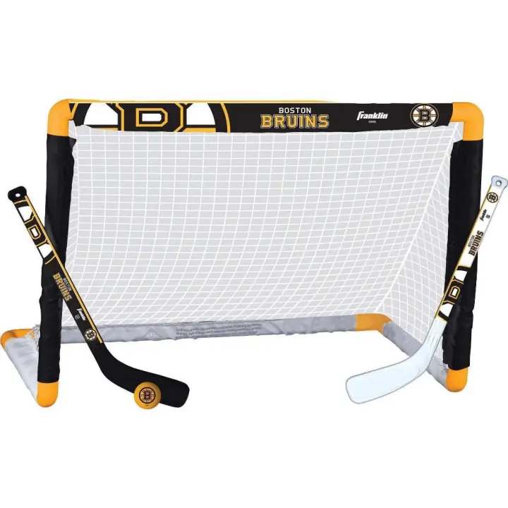 NHL Mini Hockey Goal & Stick Set — Boston Bruins Edition