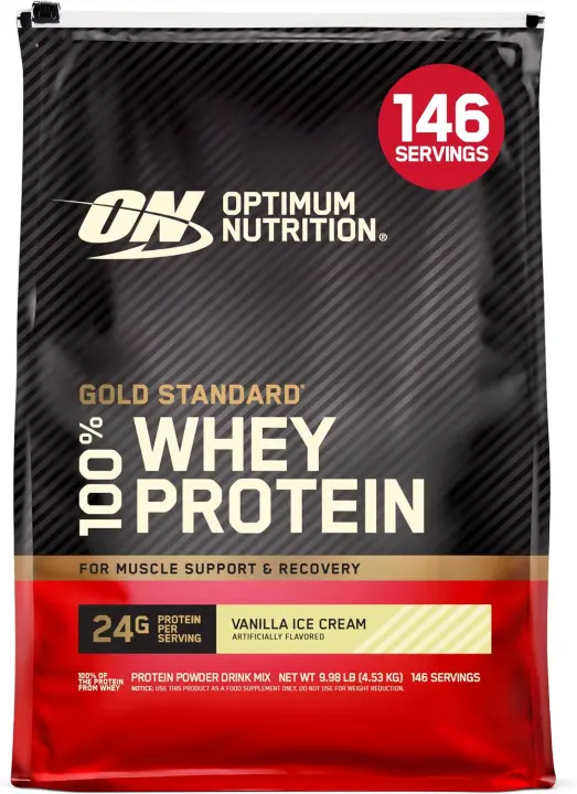 Optimum Nutrition Gold Standard Whey — Vanilla Ice Cream Protein, 9.98 lb
