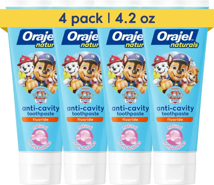 Orajel Naturals Paw Patrol Kids Fluoride Toothpaste — Fruity 4.2 oz (4-Pack)