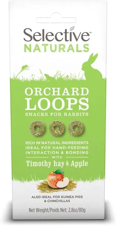 Orchard Loops Timothy Hay & Apple Rabbit Treats — 2.8 oz