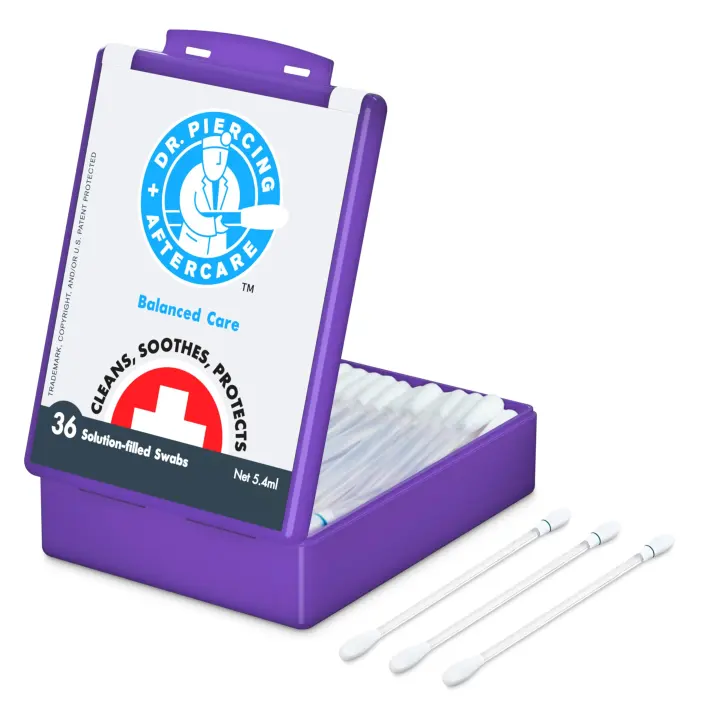 Piercing Aftercare Saline Swabs with Aloe Vera — Travel Case