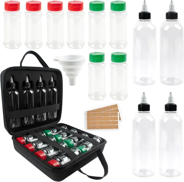 Portable Camping Spice Kit — 12 Bottles with Carry Case