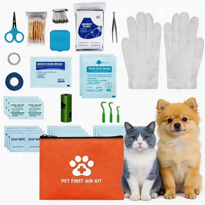 Portable Pet First Aid Kit for Dogs & Cats — 102-Piece Emergency Set