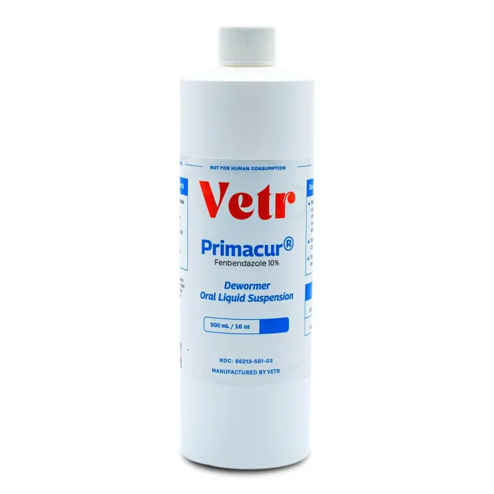Primacur 10% Broad-Spectrum Oral Dewormer for Dogs & Cats — 500 mL