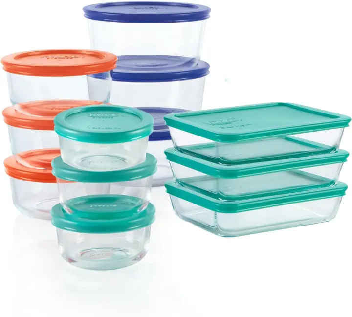 Pyrex Simply Glass Food Containers — 12-Piece Set with Lids