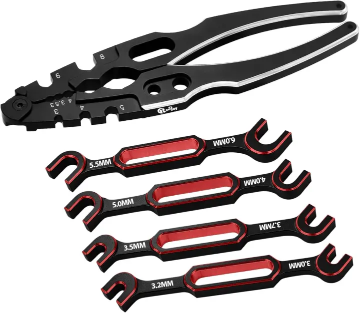 RC Shock Absorber Pliers and Multi-Size Wrench Set for Hobby Repairs