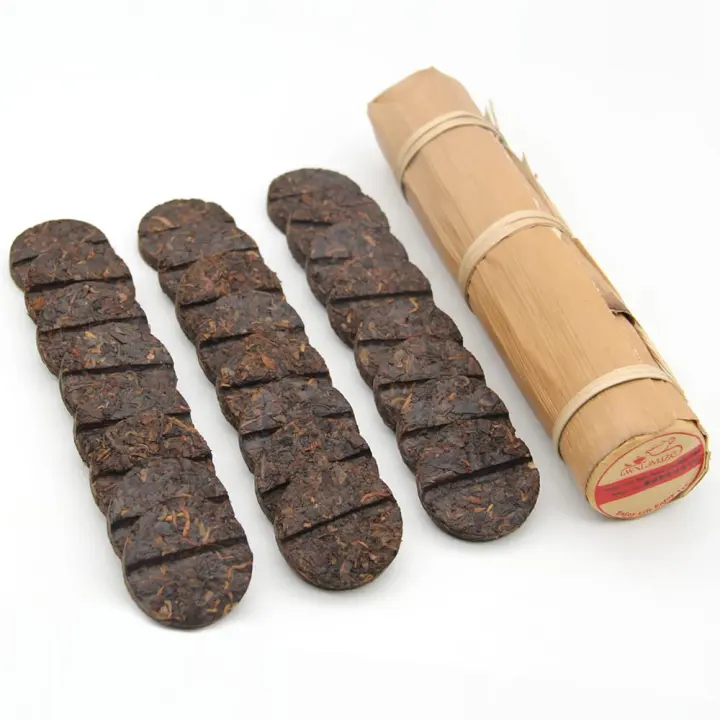 Ripe Pu-erh Mini Cakes — 24 Cakes (200g) in Bamboo Tube