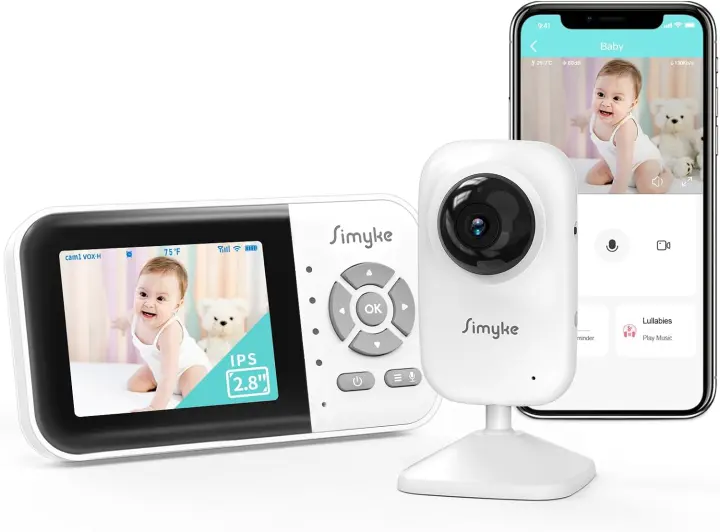 Simyke Video Baby Monitor — 2.8" Display with Wi‑Fi Camera
