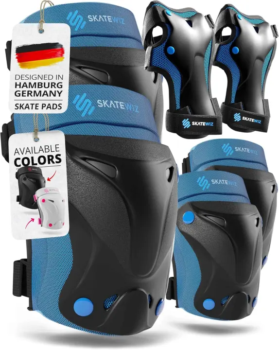 SKATEWIZ 6-Piece Knee & Elbow Pad Set with Carry Bag