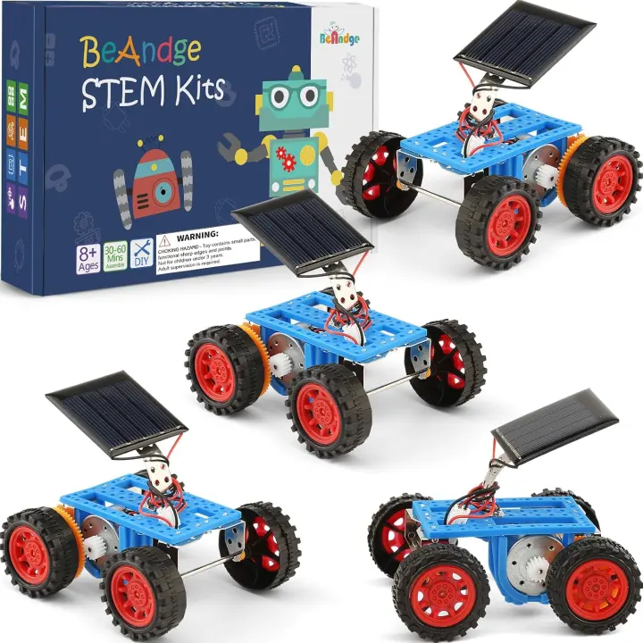 Solar-Powered STEM Robot Kits — 4 DIY Solar Cars (Ages 8–13)