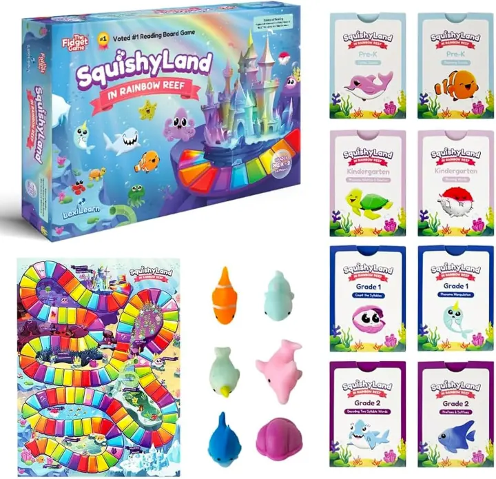 SquishyLand Rainbow Reef Squishy Board Game (Pre-K to Grade 2)