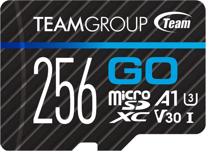 TEAMGROUP GO 256GB MicroSDXC UHS-I U3 V30 Card with SD Adapter
