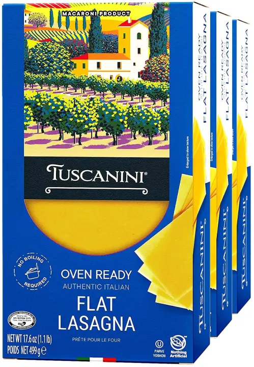 Tuscanini Oven-Ready Italian Flat Lasagna Sheets — 17.6 oz (3-Pack)