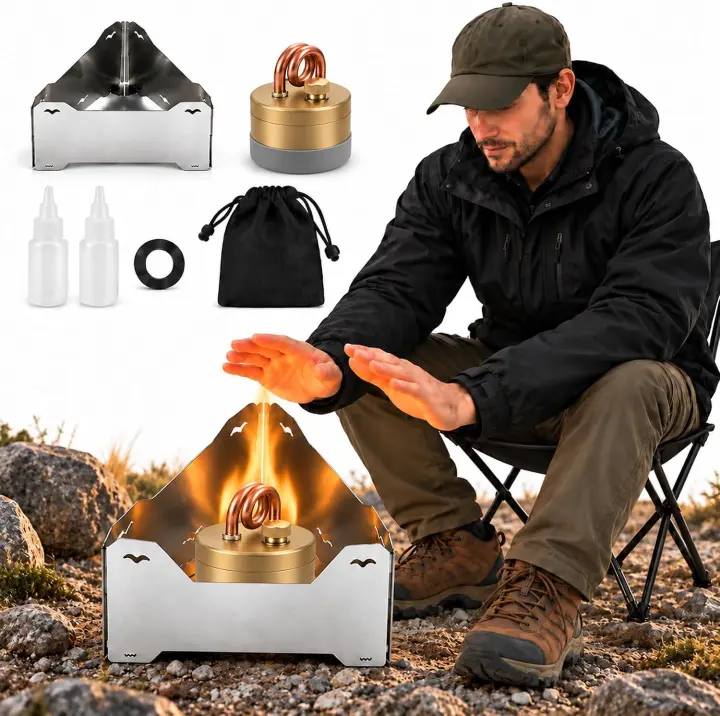 Ultra-Light Portable Alcohol Spirit Burner — Mini Outdoor Stove Kit
