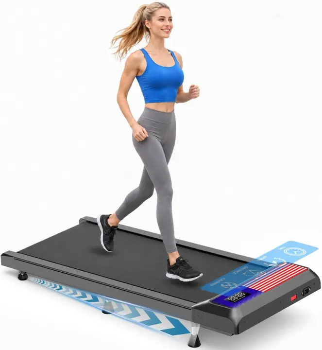 Under-Desk Walking Treadmill Pad with Incline and 2.5 HP Motor