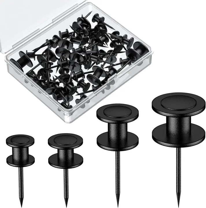 Uniclife 40-Piece Double-Head Thumb Tacks — 4 Sizes, Picture Hangers