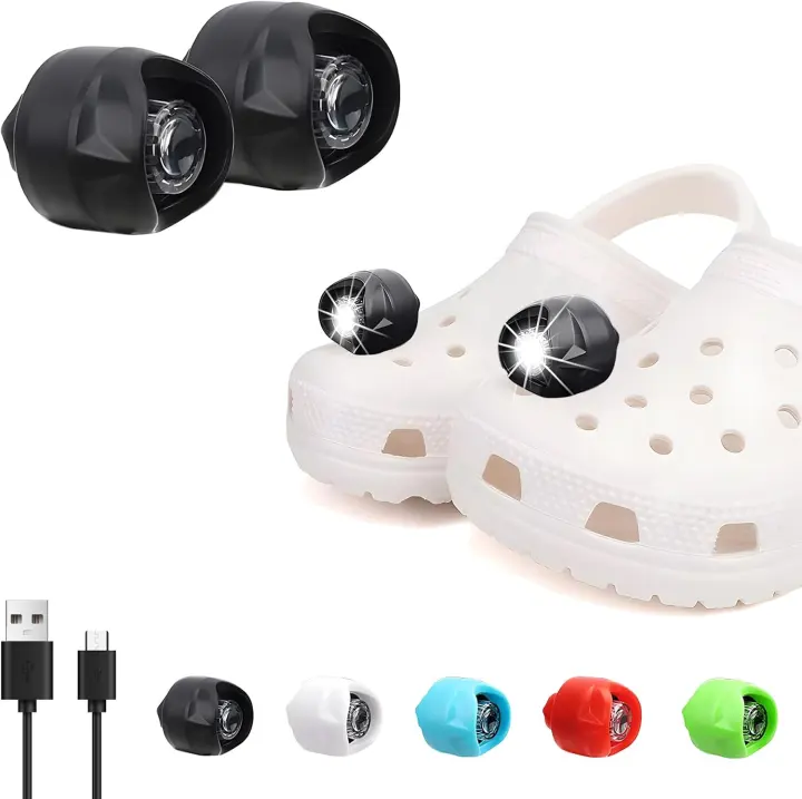 USB-Rechargeable Shoe Headlights — Waterproof LED Clip-On Lights (2-Pack)