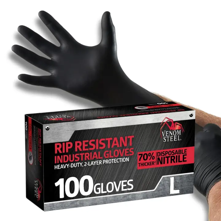 Venom Steel Industrial Nitrile Work Gloves — Heavy‑Duty 6 mil Protection