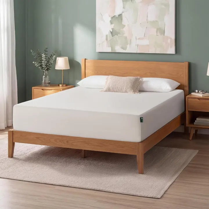 Zinus 12" Green Tea Memory Foam Mattress — King, White