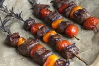 Rosemary Balsamic Steak Skewers