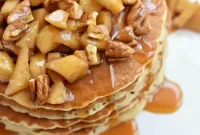 Decadent Caramel Apple Pecan Pancakes