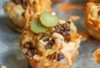 Crispy Tater Tot Cheeseburger Bites