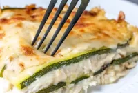 Guilt-Free Creamy Chicken Alfredo Zucchini Bake