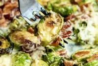 Loaded Cheesy Bacon Brussels Sprouts