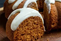Golden Pumpkin Bundt with Tangy Cream Cheese Glaze