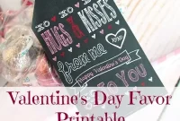 Valentines Day Hugs and Kisses Printables