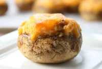 Golden Portuguese Chouriço & Cheese Stuffed Mushroom Caps