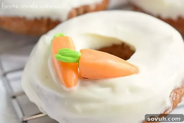 These mini edible carrots are a super cute Easter dessert decoration! You can add them to carrot cake or Easter cupcakes for a little extra Easter recipe fun :). You can even use the same technique to make other miniature fruit and vegetable decorations for other desserts.