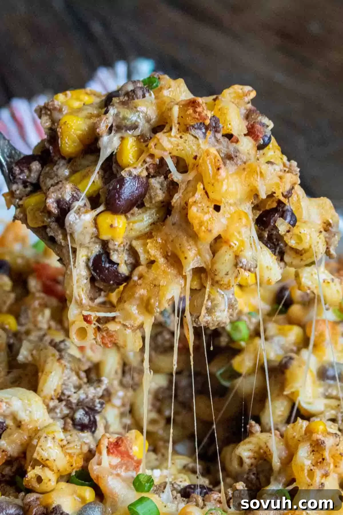 spoonful of Taco Mac and Cheese Casserole