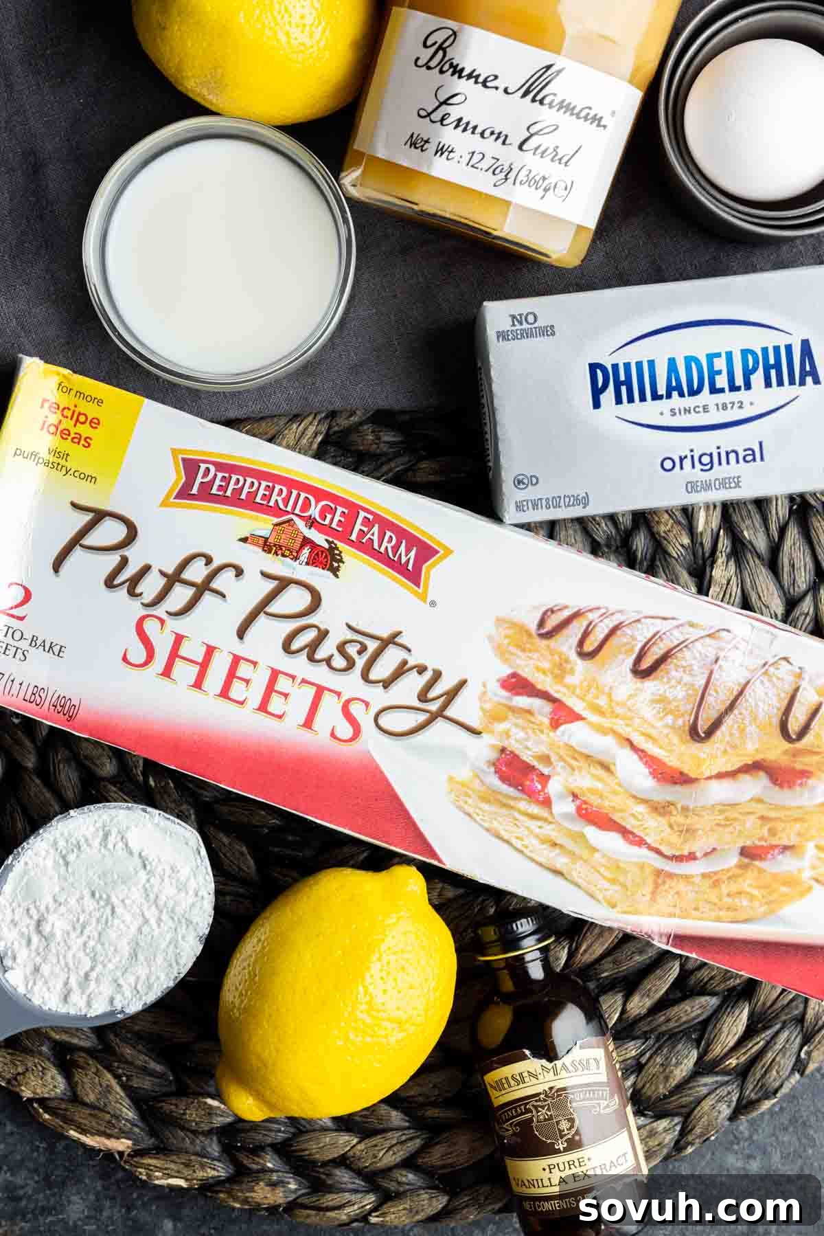 ingredients for Lemon Cream Cheese Danish