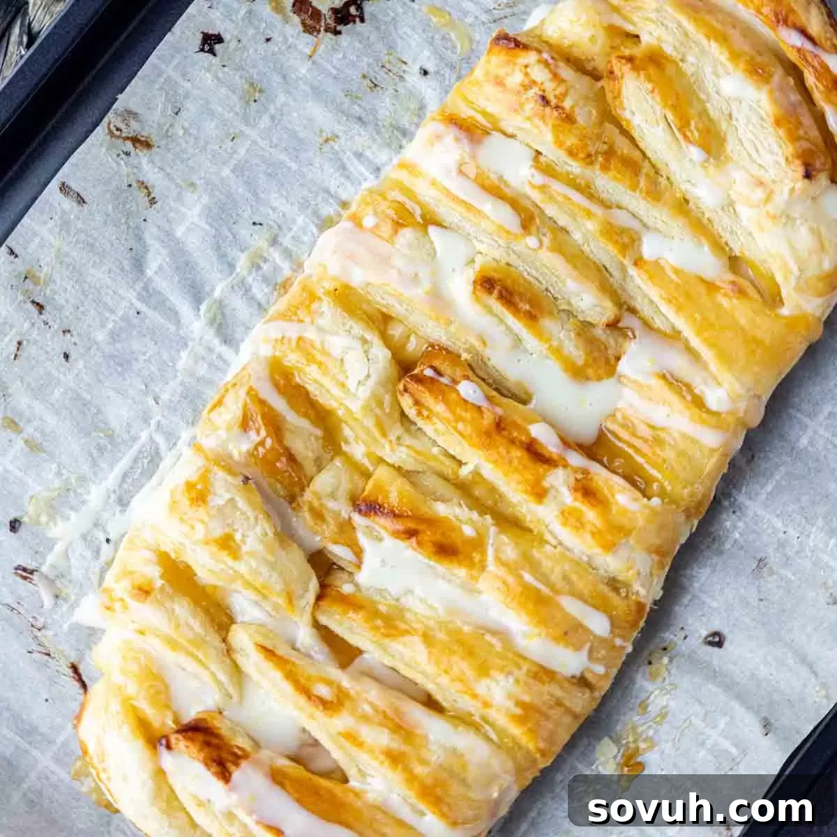 Lemon Cream Cheese Danish with glaze