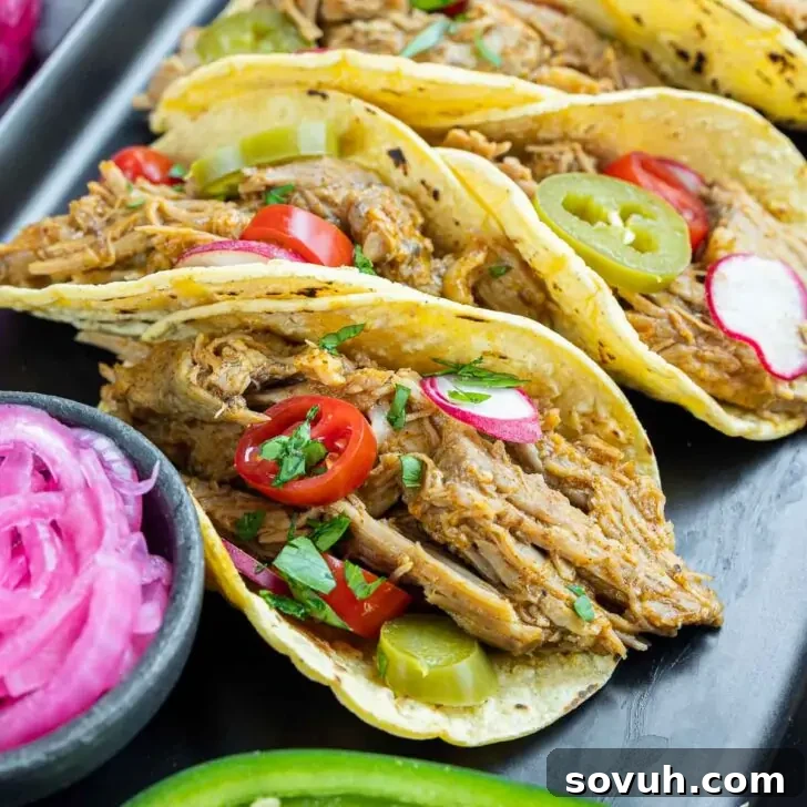 Pulled Pork Tacos on platter