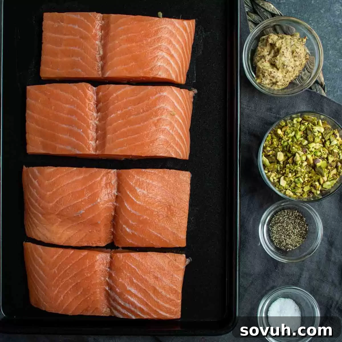 ingredients for Pistachio crusted salmon