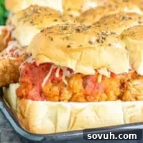 easy to make Chicken Parmesan Sliders