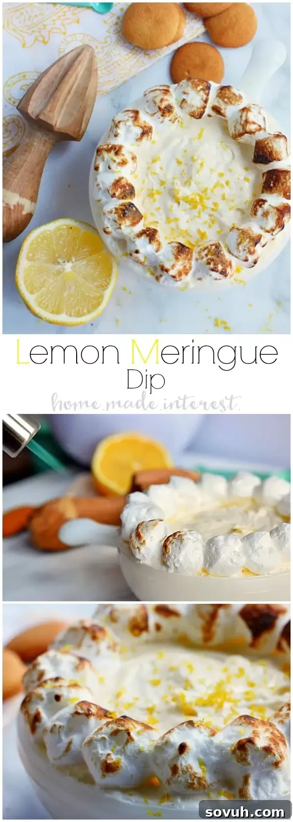 Experience the ultimate no-bake summer dessert with this fluffy Lemon Meringue Dip. A delightful blend of whipped cream and tangy lemon curd, topped with toasted meringue, perfect for serving with graham crackers or cookies at any party or potluck.
