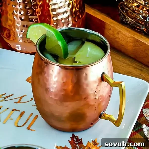 Apple Cider Moscow Mule - A delightful fall cocktail recipe featuring apple cider, vodka, and ginger beer. Ideal for Halloween parties or any autumn gathering, this easy drink will be a favorite.
