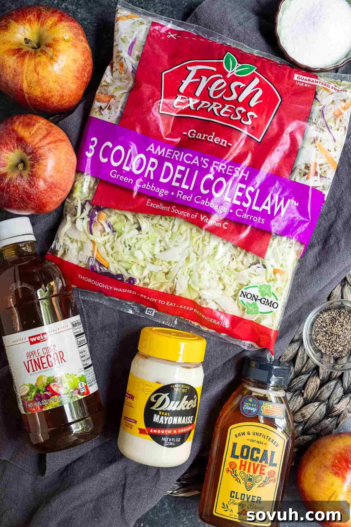 ingredients for Apple coleslaw