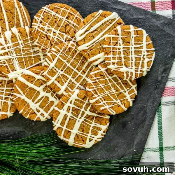 gingersnap cookies on slate