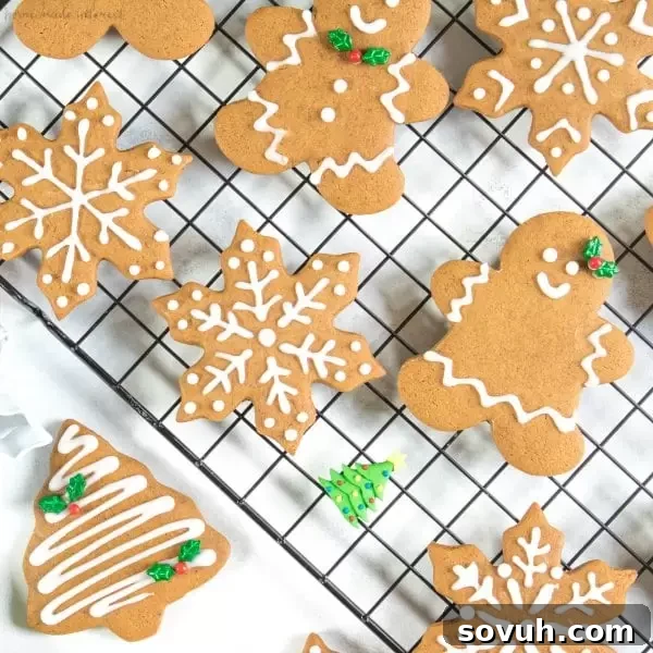decorated gingerbread cookies for Christmas