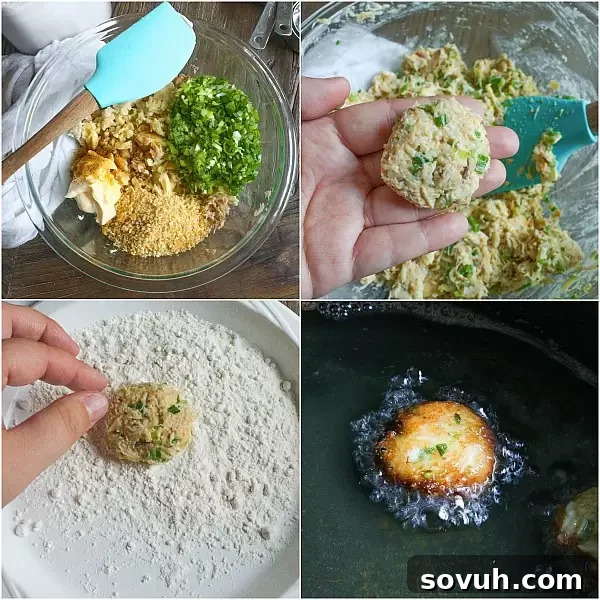 Step-by-step preparation of Mini Crab Cake Bites for festive holiday entertaining
