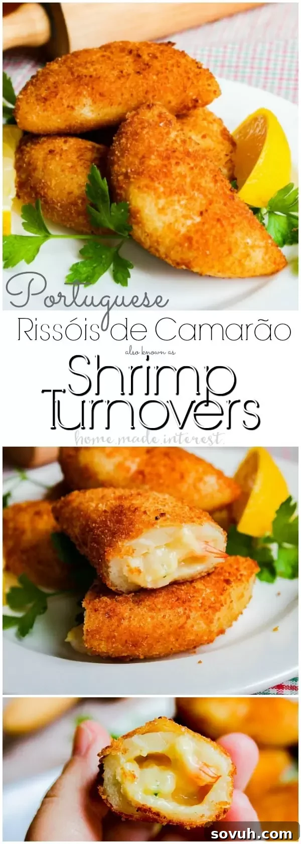 Experience the authentic flavor of Portuguese Shrimp Turnovers (Rissóis de Camarão). These traditional shrimp dumplings are perfect as a make-ahead party appetizer, a delightful seafood recipe for Lent, or any special occasion. Learn to make this classic Portuguese dish from scratch.