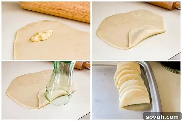 Step-by-step assembly of Portuguese Shrimp Turnovers (Rissóis de Camarão). Learn how to perfectly shape these traditional Portuguese appetizers with their delicious shrimp filling.